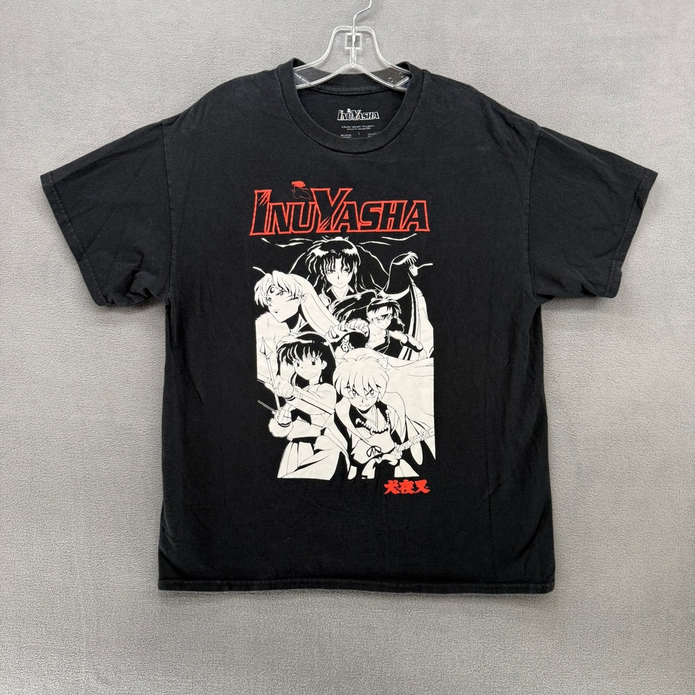 Inuyasha Anime Graphic T-Shirt Adult Large Black 2009 Sesshomaru Kagome Vintage